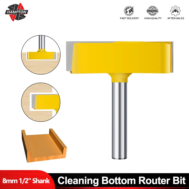 HAMPTON Milling Cutter Bottom Cleaning Router Bit 8mm 1/2" Shank Spoil Board Surfacing Slab Flattening Bit T Slot Wood Cutter
HAMPTON Milling Cutter Bottom Cleaning Router Bit 8mm 1/2" Shank Spoil Board Surfacing Slab Flattening Bit T Slot Wood Cutter