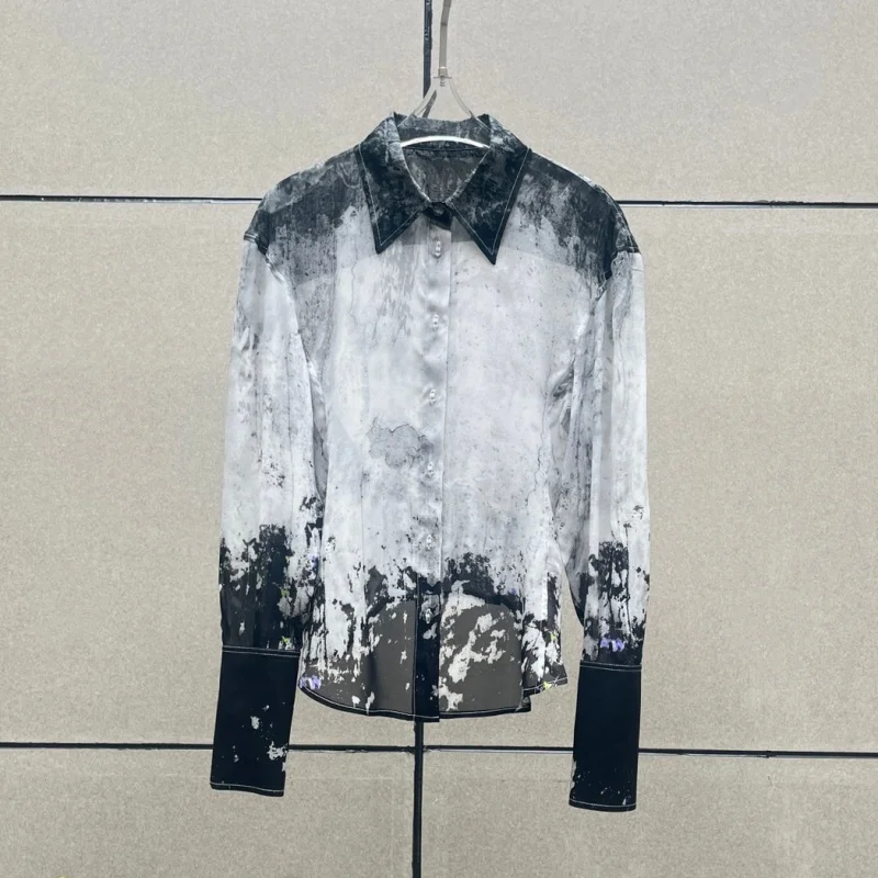 Spring Summer New High-Quality Viscose Fiber Chinese Water Ink Print Long Sleeve Women's Casual Shirt Fashionable Shirt Jacket
Spring Summer New High-Quality Viscose Fiber Chinese Water Ink Print Long Sleeve Women's Casual Shirt Fashionable Shirt Jacket