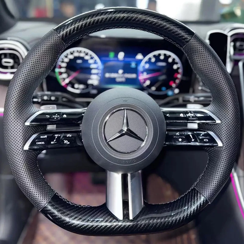 For Mercedes Benz GLC300 GLC43 GLC63 GLE350 GLE450 Hand Stitched Black Genuine Leather carbon fiber car Steering Wheel Cover
For Mercedes Benz GLC300 GLC43 GLC63 GLE350 GLE450 Hand Stitched Black Genuine Leather carbon fiber car Steering Wheel Cover