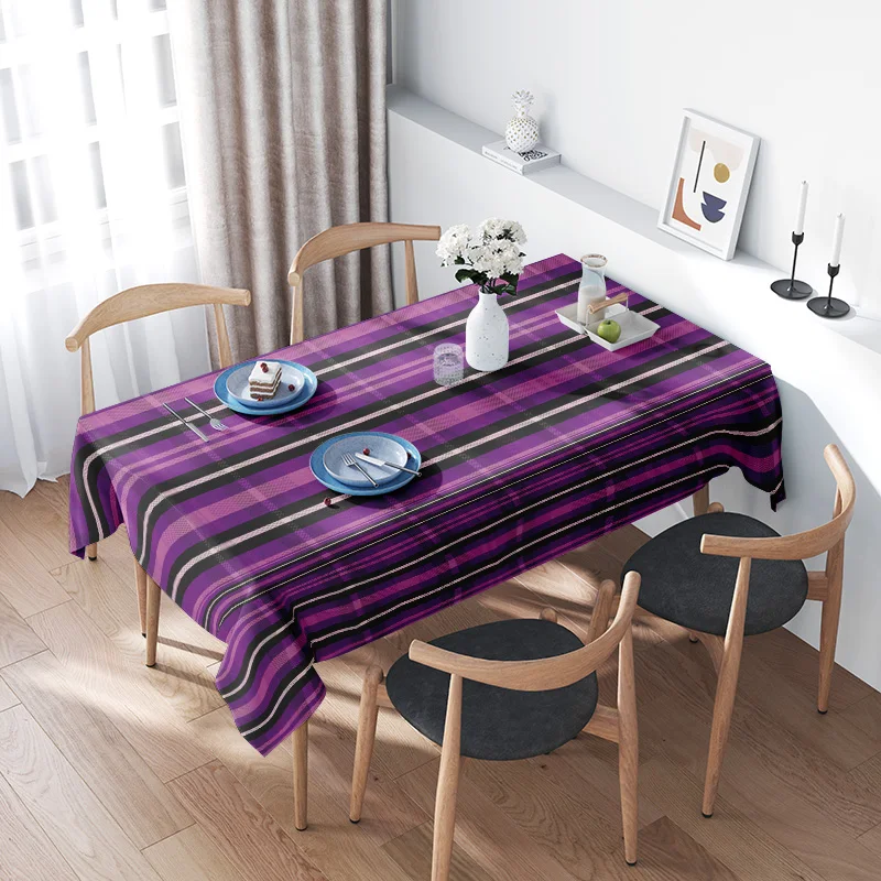 Vibrant Striped Tablecloth for Dining Room: High-Quality Purple Black Checkered Cover Suitable for Kitchen Decoration, Party Eve
Vibrant Striped Tablecloth for Dining Room: High-Quality Purple Black Checkered Cover Suitable for Kitchen Decoration, Party Eve