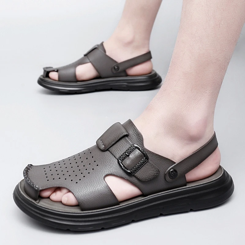 Summer Men Sandals Genuine Leather Mens Casual Shoes Outdoor Men Leather Sandals for Men Beach Shoes Roman Shoes Plus Size 38-48
Summer Men Sandals Genuine Leather Mens Casual Shoes Outdoor Men Leather Sandals for Men Beach Shoes Roman Shoes Plus Size 38-48