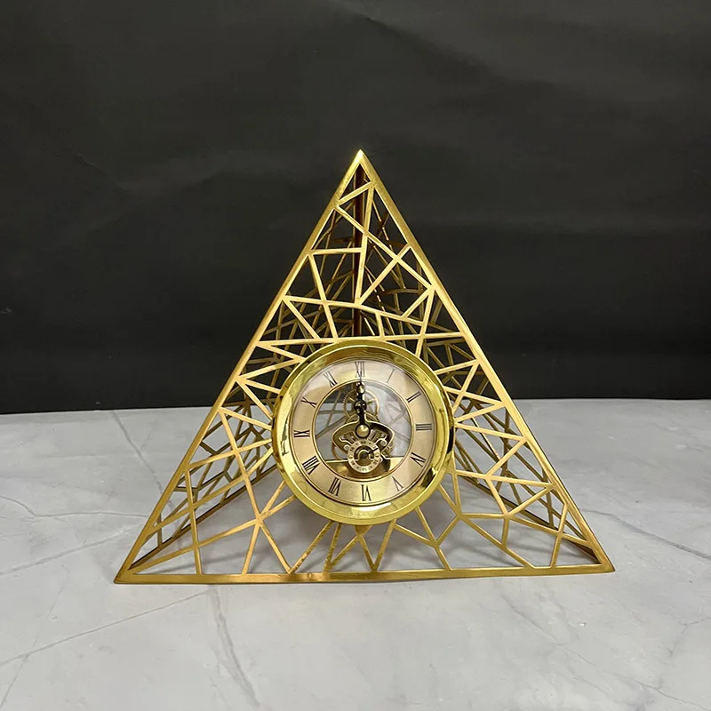 Home desktop soft decoration triangular metal silent clock table model room porch TV cabinet decoration
Home desktop soft decoration triangular metal silent clock table model room porch TV cabinet decoration