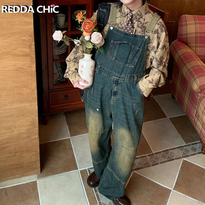 Комбинезон ReddaChic мужской джинсовый, функциональный комбинезон с карманами и широкими штанинами, комбинезон из потертого денима, Повседневная Рабочая одежда
Комбинезон ReddaChic мужской джинсовый, функциональный комбинезон с карманами и широкими штанинами, комбинезон из потертого денима, Повседневная Рабочая одежда