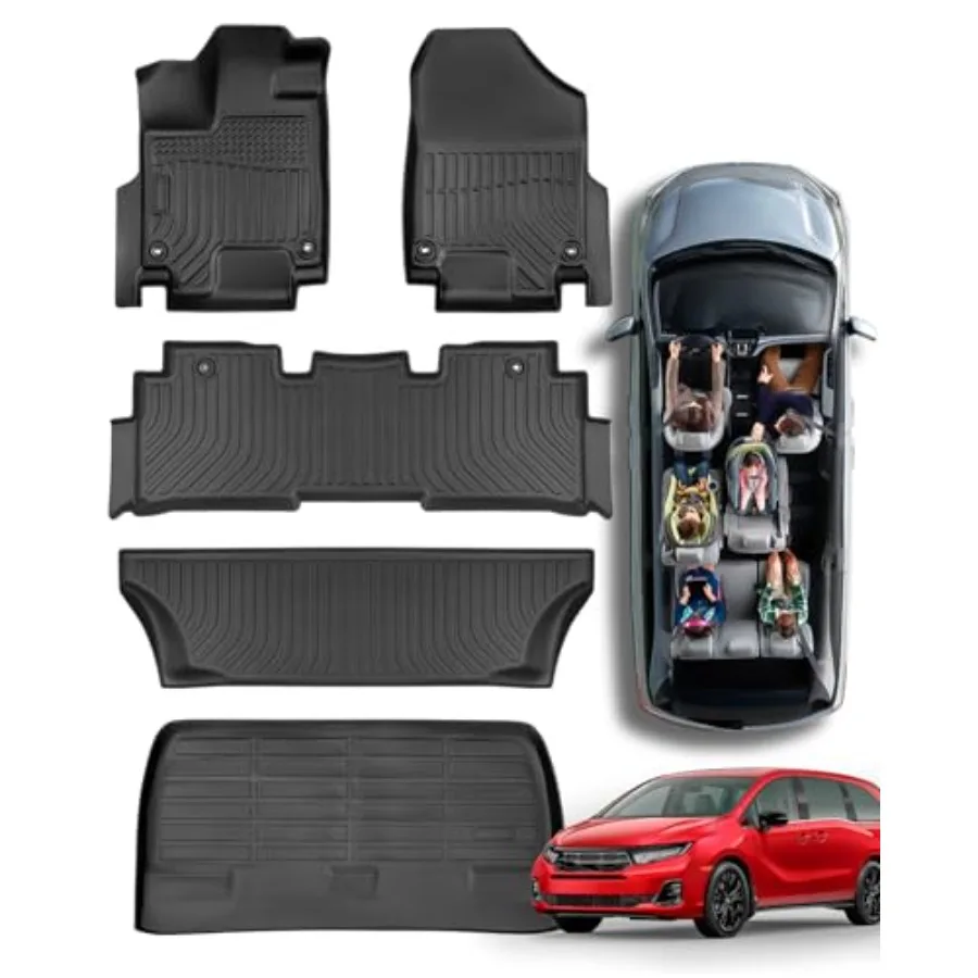 Всепогодные коврики и защита багажника (комплект из 5 шт.) для Honda Odyssey 2018-2026, черные, из прочного премиум-материала, автомобильные аксессуары
Всепогодные коврики и защита багажника (комплект из 5 шт.) для Honda Odyssey 2018-2026, черные, из прочного премиум-материала, автомобильные аксессуары