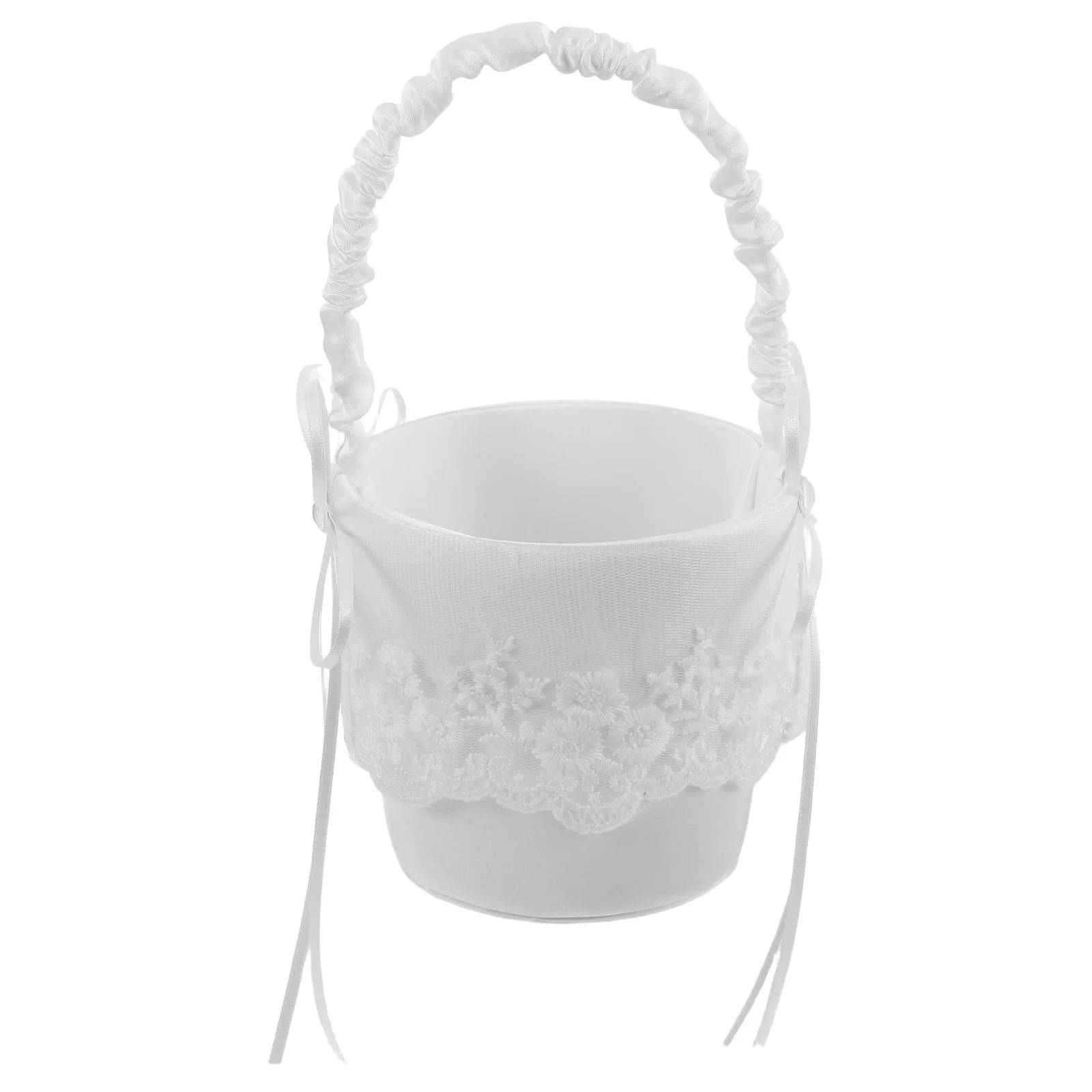 Lace Flower for Children Pure White Elegant Design White Satin Basket Lightweight Wedding Ceremony Kids Hand Basket
Lace Flower for Children Pure White Elegant Design White Satin Basket Lightweight Wedding Ceremony Kids Hand Basket