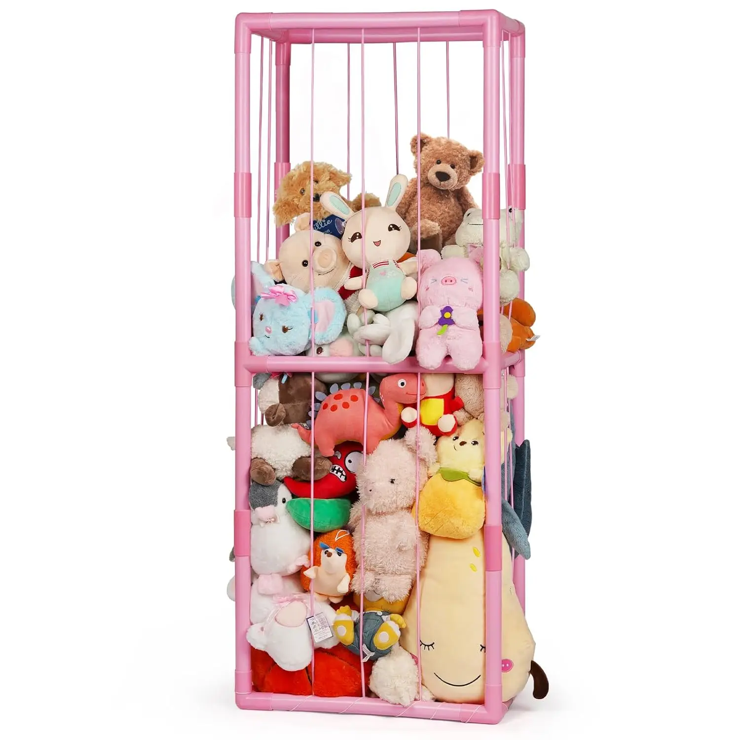 Pink Plush Toy Storage Organizer with Elastic Bands for Nursery Playroom Bedroom Corner
Pink Plush Toy Storage Organizer with Elastic Bands for Nursery Playroom Bedroom Corner
