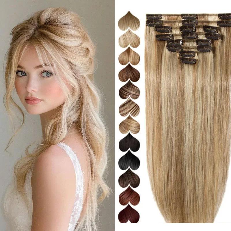 7 Pieces 100% Human Hair Clip In Extensions Straight Hair Custom Made Color Length Weight Weft
7 Pieces 100% Human Hair Clip In Extensions Straight Hair Custom Made Color Length Weight Weft