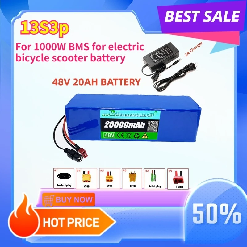 13S3p 48V 20000mAh lithium-ion battery pack 1000W BMS for electric bicycle scooter battery
13S3p 48V 20000mAh lithium-ion battery pack 1000W BMS for electric bicycle scooter battery
