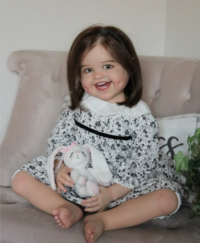 Dimples Reborn Vinyl Toddler Doll 28"- by Ping Lau Painted Already in different Cloth
Dimples Reborn Vinyl Toddler Doll 28"- by Ping Lau Painted Already in different Cloth
