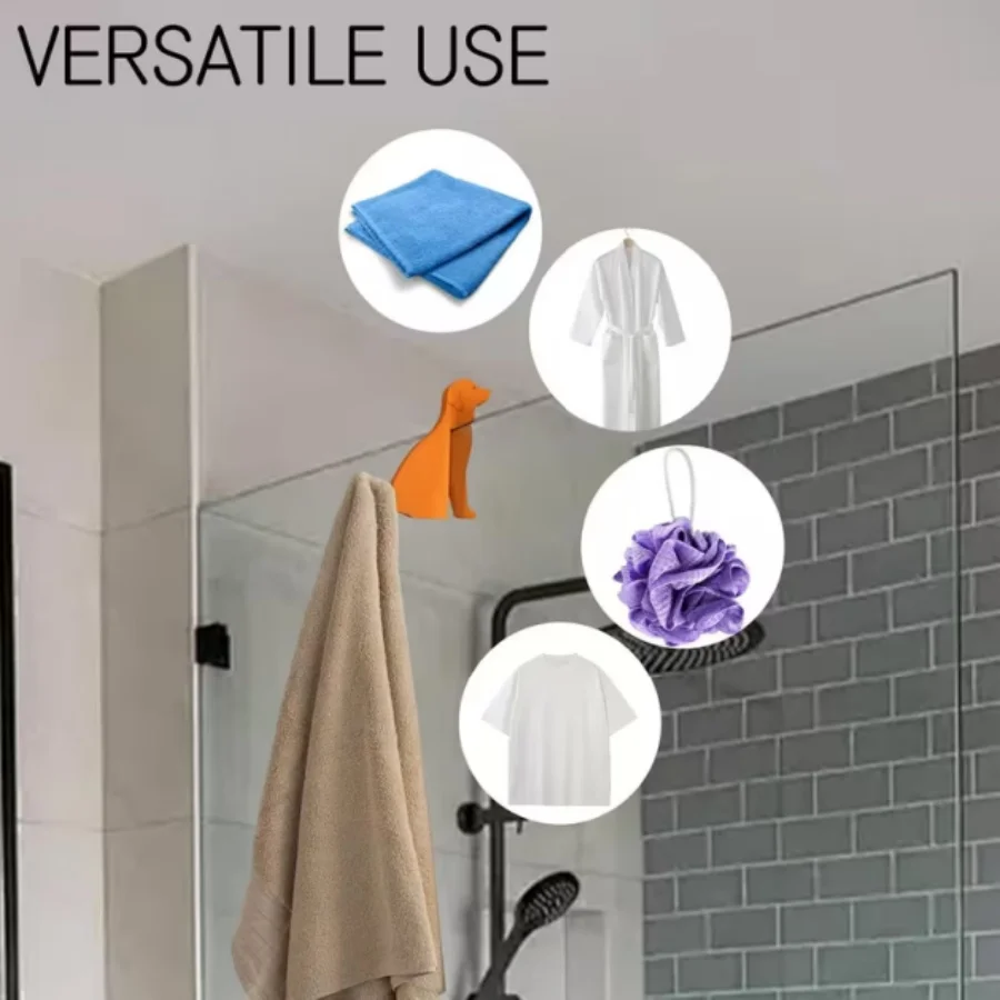 Dog Shape Shower Door Hooks - 3D Printed Over The Door Hangers for Towels, Robes, and Clothing - No-Drill Installation for Fram
Dog Shape Shower Door Hooks - 3D Printed Over The Door Hangers for Towels, Robes, and Clothing - No-Drill Installation for Fram