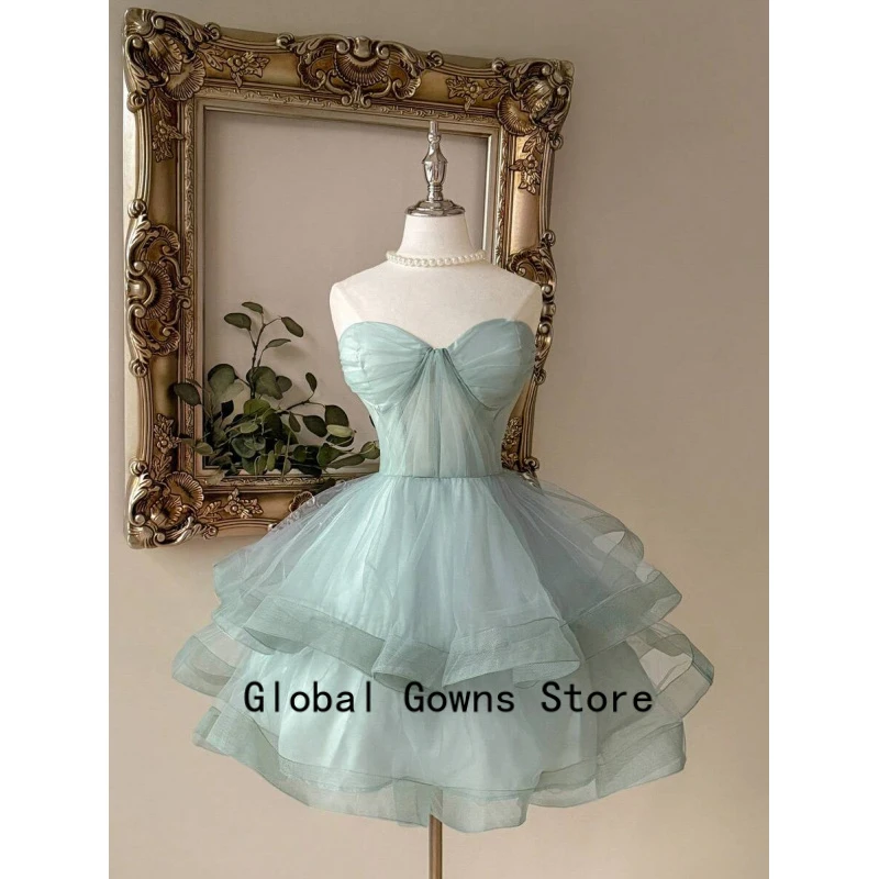 Blush Green Mini Ball Gown Prom Dress Short SleevesTiered Graduation Dresses Vestidos De Fiesta Elegantes Customized
Blush Green Mini Ball Gown Prom Dress Short SleevesTiered Graduation Dresses Vestidos De Fiesta Elegantes Customized