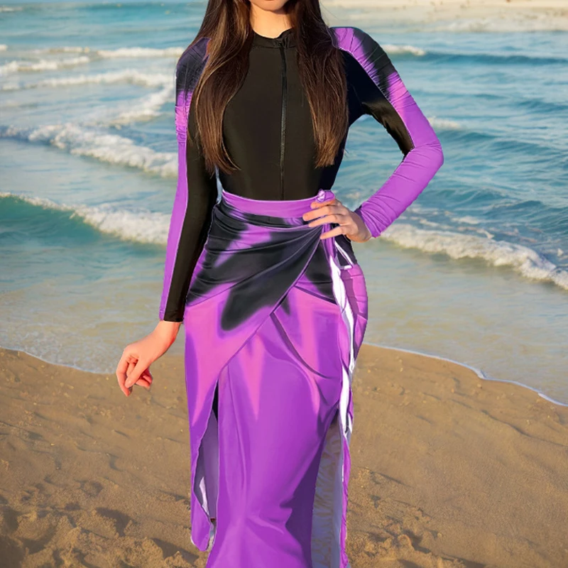 Burkini Femmes Muslim Women's Swimwear Gradient Red Long Sleeve And Pant Sunblock Zipper Swimwear Summer Beach Wear
Burkini Femmes Muslim Women's Swimwear Gradient Red Long Sleeve And Pant Sunblock Zipper Swimwear Summer Beach Wear