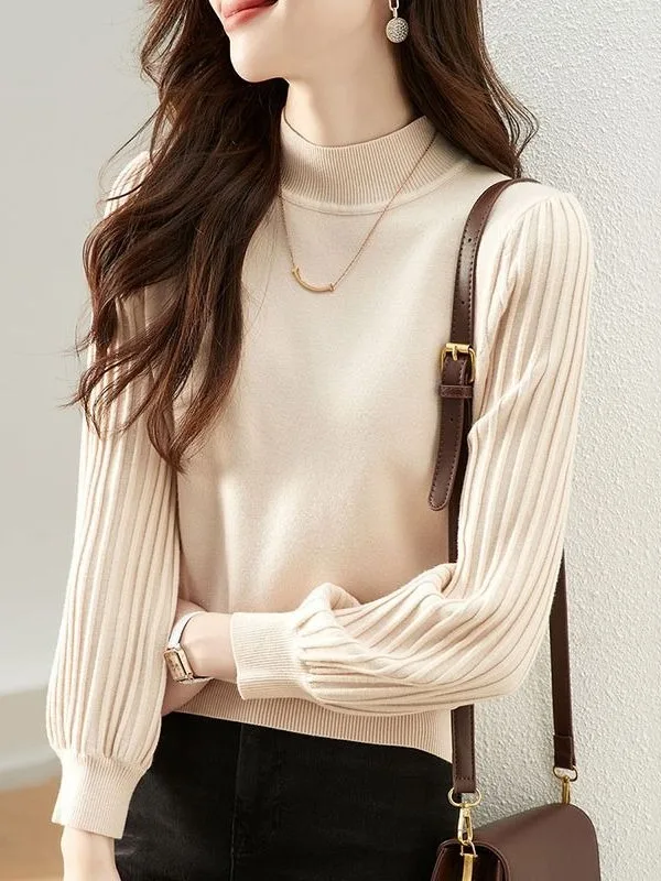 Brand Outlet Women's Knitted Wool Sweater Semi-High Collar Autumn Winter Inner Wear Slim Fit Bright Tead Inner irt
Brand Outlet Women's Knitted Wool Sweater Semi-High Collar Autumn Winter Inner Wear Slim Fit Bright Tead Inner irt