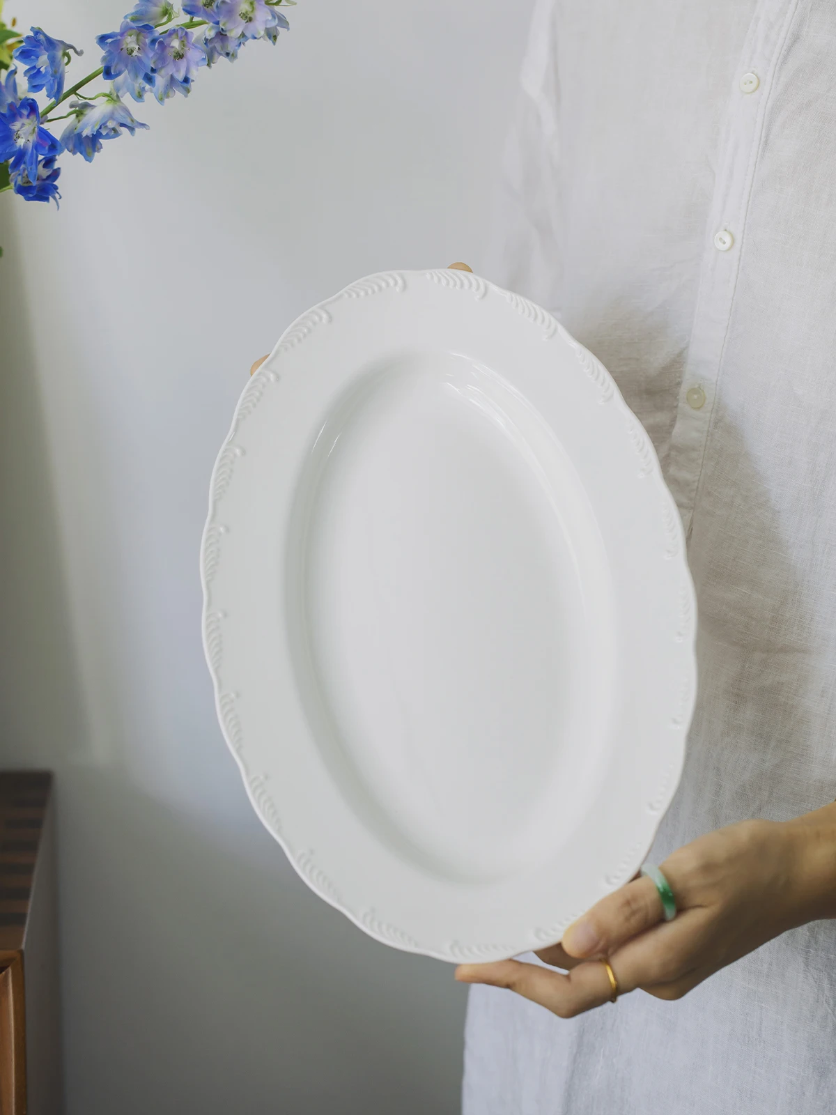 Manx Cerc Dinner Plate High-End Sensation Flat Di Jiangdezhen Home Ceremony Breakfast Plate Wave Dinnerware Pure Color
Manx Cerc Dinner Plate High-End Sensation Flat Di Jiangdezhen Home Ceremony Breakfast Plate Wave Dinnerware Pure Color