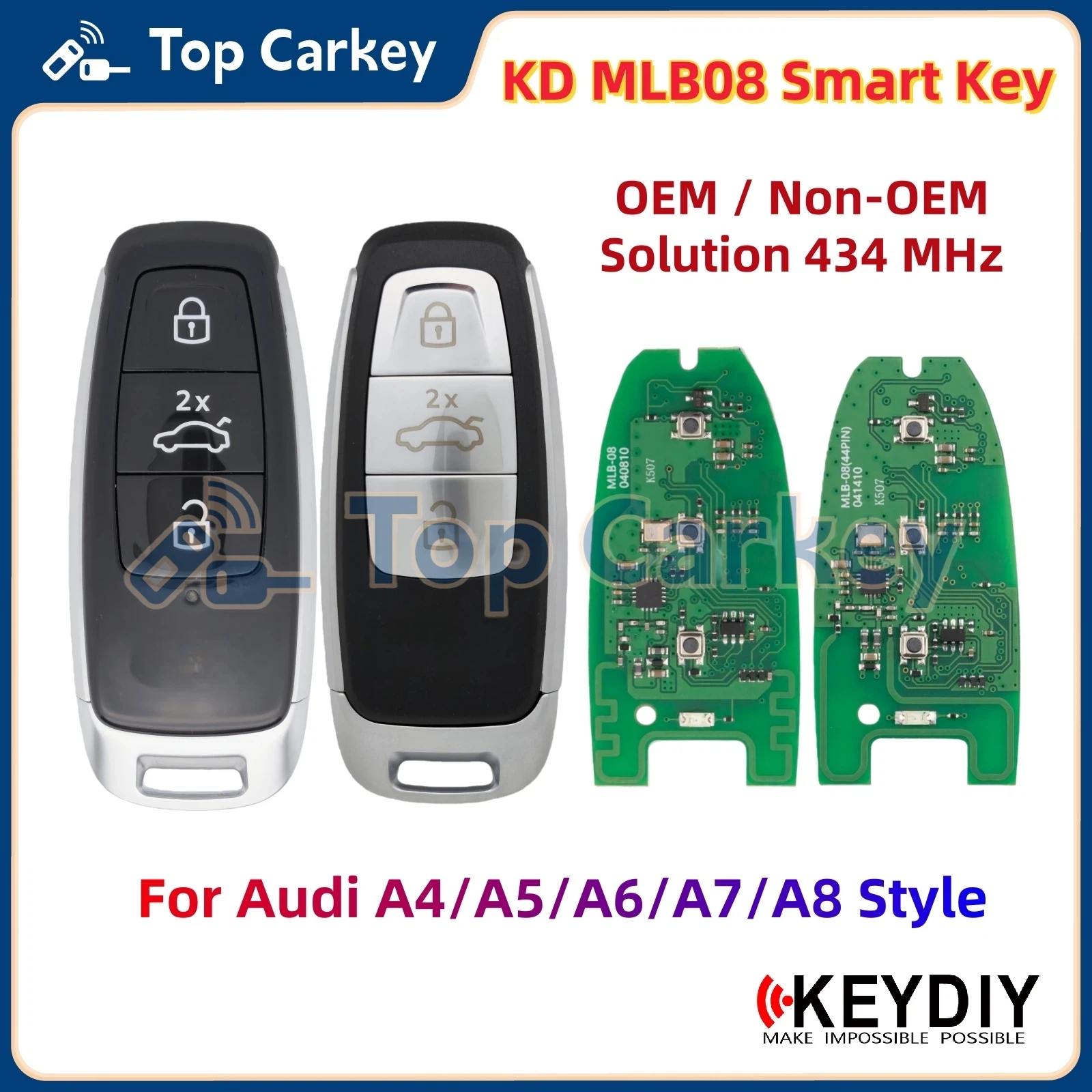 KEYDIY KD MLB08 Universal Smart Remote PCB OEM and Non-OEM Solution 434MHz for Audi A4 A5 A6 A7 A8 MLB Systems
KEYDIY KD MLB08 Universal Smart Remote PCB OEM and Non-OEM Solution 434MHz for Audi A4 A5 A6 A7 A8 MLB Systems