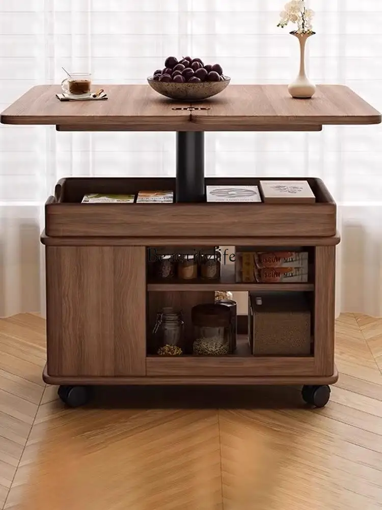 Walnut antique mobile coffee table foldable lifting tea table solid wood living room
Walnut antique mobile coffee table foldable lifting tea table solid wood living room