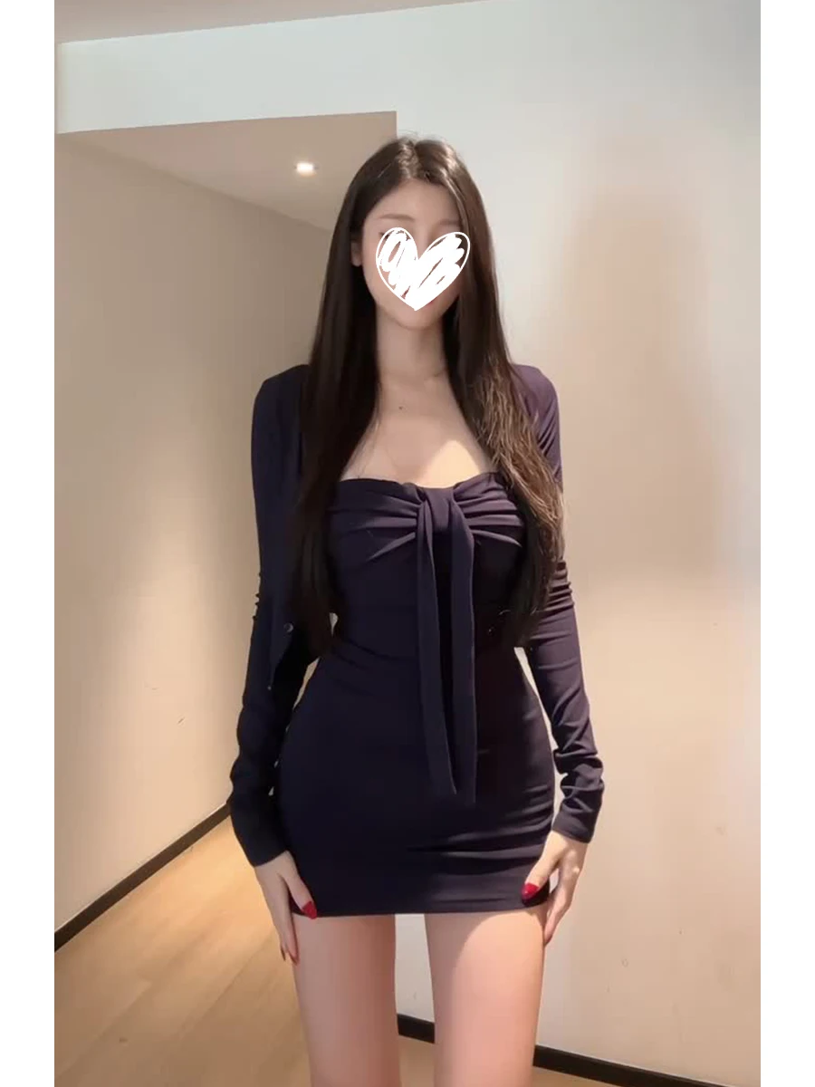 Korean Style Slimming Short Dress Set Women's Spring 2026 New Hot Girl Bustier Bodycon Skirt High Waist V-neck Long Sleeve
Korean Style Slimming Short Dress Set Women's Spring 2026 New Hot Girl Bustier Bodycon Skirt High Waist V-neck Long Sleeve