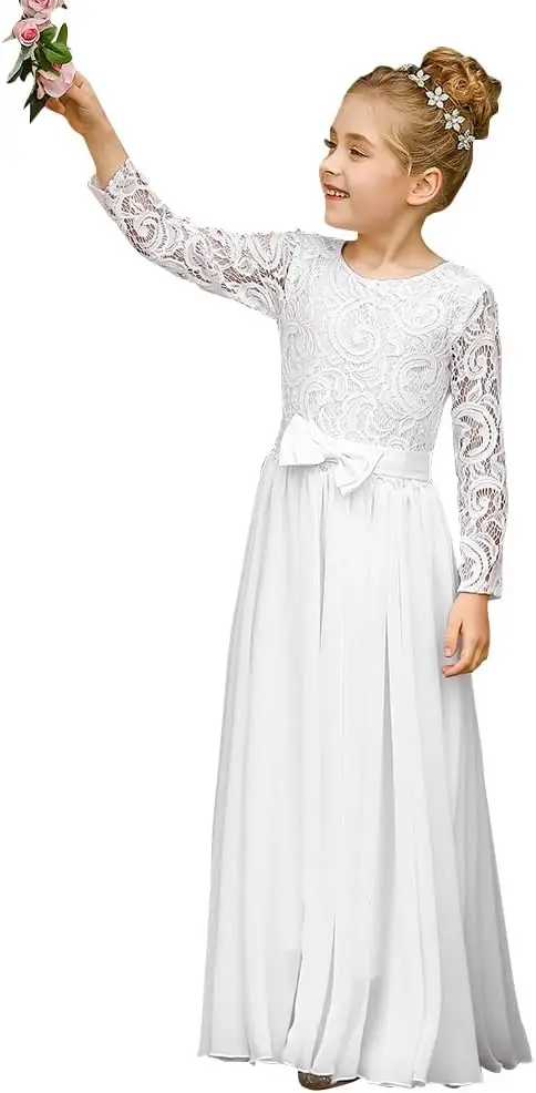 Fancy First Communion Flower Girl Dress Boho Chiffon A-line White Bridesmaid Dresses Wedding Party 2-12 Year Old
Fancy First Communion Flower Girl Dress Boho Chiffon A-line White Bridesmaid Dresses Wedding Party 2-12 Year Old
