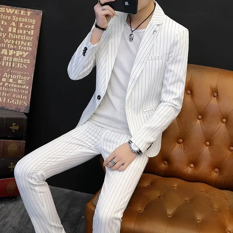 Boutique New (Blazer + Trousers) Men's Fashion Striped Business Casual British Style Gentleman Elegant Formal Suit 2-piece Set
Boutique New (Blazer + Trousers) Men's Fashion Striped Business Casual British Style Gentleman Elegant Formal Suit 2-piece Set