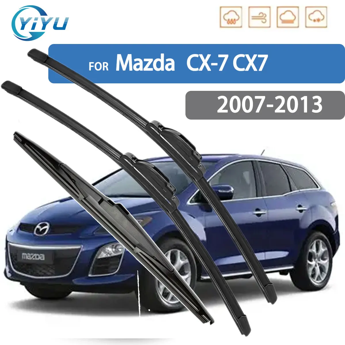 3PCS Car Wiper For Mazda CX-7 CX7 2007-2013 Front Rear Wiper Blades Brushes Car Accessories
3PCS Car Wiper For Mazda CX-7 CX7 2007-2013 Front Rear Wiper Blades Brushes Car Accessories