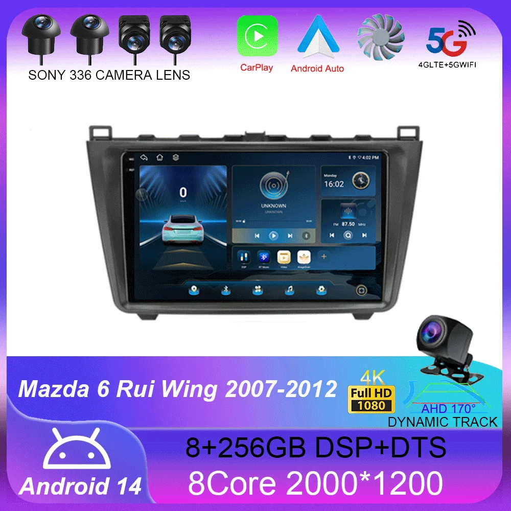 Android 14 Carplay Auto For Mazda 6 Rui Wing 2007-2012 Car Radio Multimedia Video Player Navigation GPS No 2Din 2 Din DVD DSP
Android 14 Carplay Auto For Mazda 6 Rui Wing 2007-2012 Car Radio Multimedia Video Player Navigation GPS No 2Din 2 Din DVD DSP