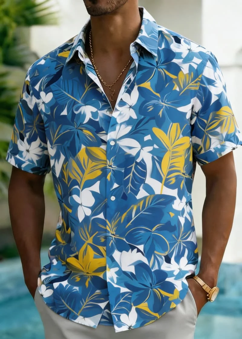 Men's Bold Flower Watercolor Print Shirt, Versatile Casual Wear for Daily Commute, Office Casual, Summer Vacations & Beach
Men's Bold Flower Watercolor Print Shirt, Versatile Casual Wear for Daily Commute, Office Casual, Summer Vacations & Beach