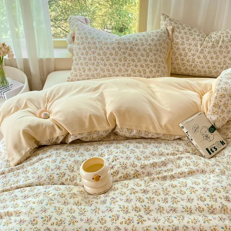 Galsang Flowers 4PC Bedding Set - Skin-Friendly Double-Layer Yarn Sheets + Duvet, Instagram Style, Dorm/Home
Galsang Flowers 4PC Bedding Set - Skin-Friendly Double-Layer Yarn Sheets + Duvet, Instagram Style, Dorm/Home