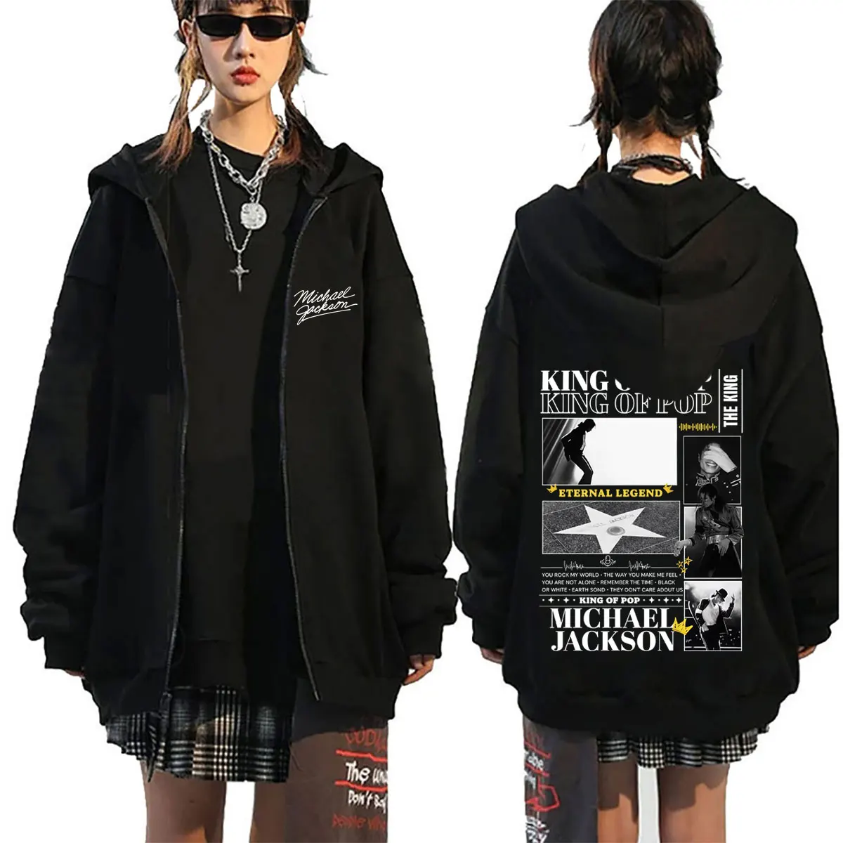 Michael Jackson King of Pop Merch Zipper Hoodie Men Women Retro Gothic Rock Zip Up Jacket Coat Men's Oversized Zip Up Sweatshirt
Michael Jackson King of Pop Merch Zipper Hoodie Men Women Retro Gothic Rock Zip Up Jacket Coat Men's Oversized Zip Up Sweatshirt