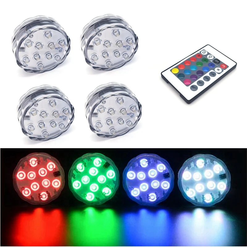 10 светодиодных подводных ламп 16 цветов RGB IP68 светильник для бассейна, Радиочастотный пульт дистанционного управления, погрусветильник свет для пруда, вазы
10 светодиодных подводных ламп 16 цветов RGB IP68 светильник для бассейна, Радиочастотный пульт дистанционного управления, погрусветильник свет для пруда, вазы