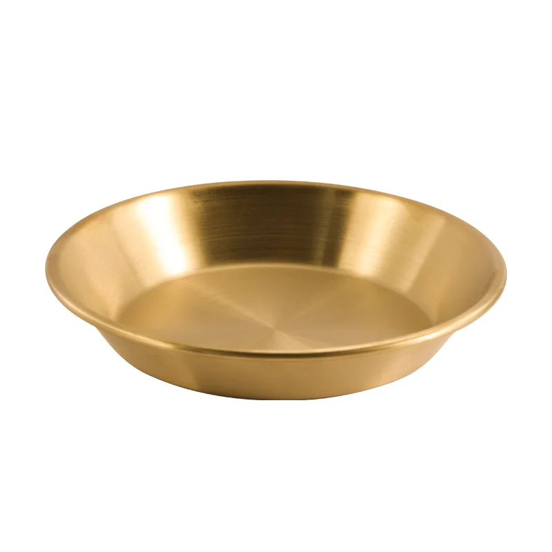 Korean-style stainless steel pizza plate thick deep plate golden large flat plate cake plate buffet plate
Korean-style stainless steel pizza plate thick deep plate golden large flat plate cake plate buffet plate