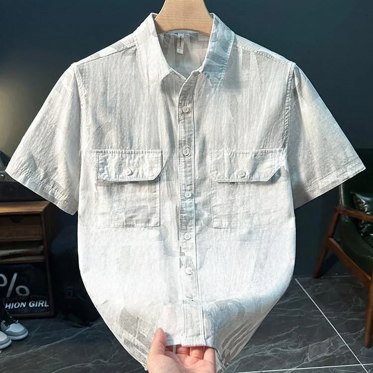Summer 2026 Men's Printed Short Sleeve Shirt Casual Design Fashionable Brand Loose Fit Ice Silk Breathable Thin Style CleanFit
Summer 2026 Men's Printed Short Sleeve Shirt Casual Design Fashionable Brand Loose Fit Ice Silk Breathable Thin Style CleanFit