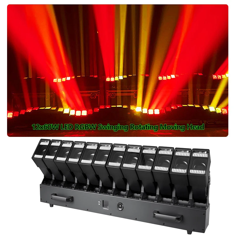 800W 12×60W RGBW Moving Head Light, 5-in-1 Auxiliary DMX RDM Beam Wash Swing Stage Light for Bar KTV Wedding Party Concert Play
800W 12×60W RGBW Moving Head Light, 5-in-1 Auxiliary DMX RDM Beam Wash Swing Stage Light for Bar KTV Wedding Party Concert Play