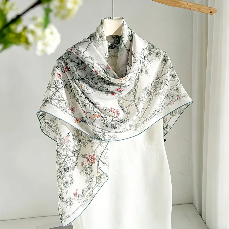 2026 Women's 100% Silk Scarf 100x100cm Large Square Scarf Floral & Bird Print Shawl Wrap for Spring Shoulder Cape Accessory
2026 Women's 100% Silk Scarf 100x100cm Large Square Scarf Floral & Bird Print Shawl Wrap for Spring Shoulder Cape Accessory