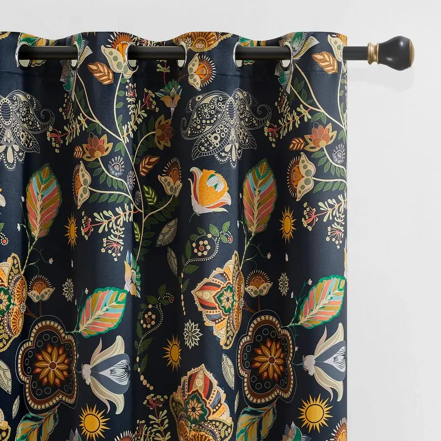 Navy Blue Vintage Floral Patterned Blackout Curtains 84 Inches Long for Bedroom Living Room 2 Panels Thermal Insulated Luxury Mo
Navy Blue Vintage Floral Patterned Blackout Curtains 84 Inches Long for Bedroom Living Room 2 Panels Thermal Insulated Luxury Mo