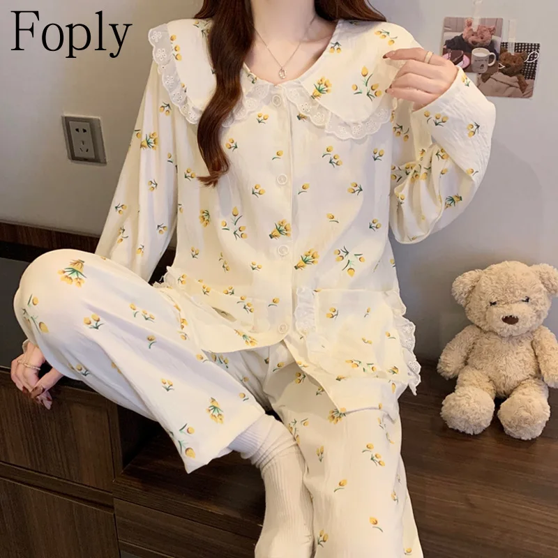 Flower Floral Woman Pyjamas Spring Summer 2 Piece Pajama Clouds Cotton Sleepwear Long Sleeve Pants Pijama Mujer Pjs Loungewear
Flower Floral Woman Pyjamas Spring Summer 2 Piece Pajama Clouds Cotton Sleepwear Long Sleeve Pants Pijama Mujer Pjs Loungewear
