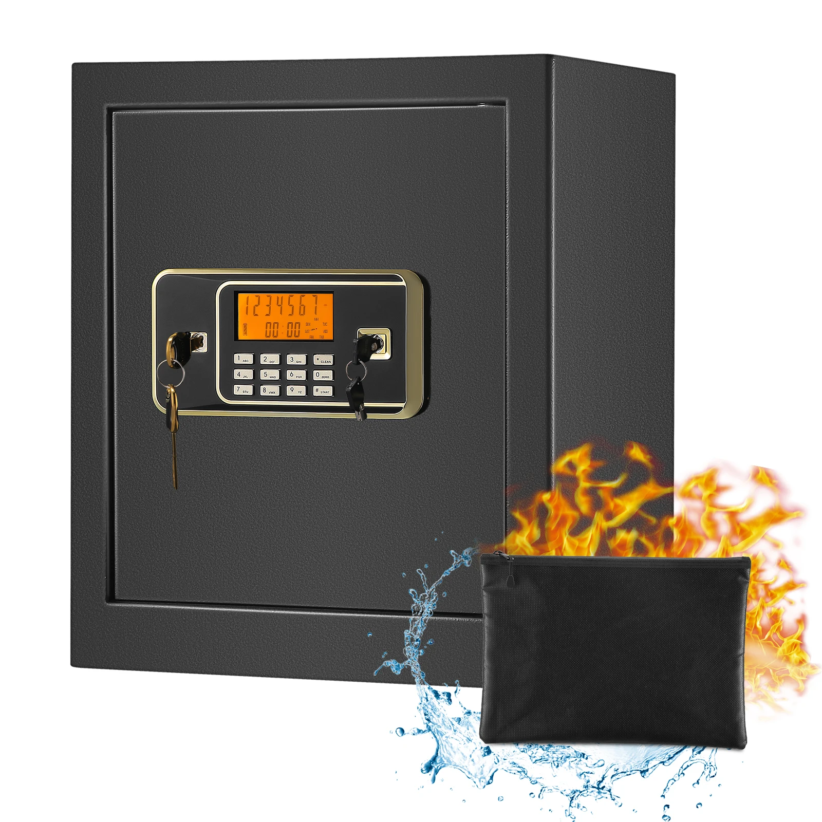 EU US Stock 1.53 Cubic Feet Safe Cabinet Security Box digital keypad and key lock, bofon safe with Double Keys
EU US Stock 1.53 Cubic Feet Safe Cabinet Security Box digital keypad and key lock, bofon safe with Double Keys