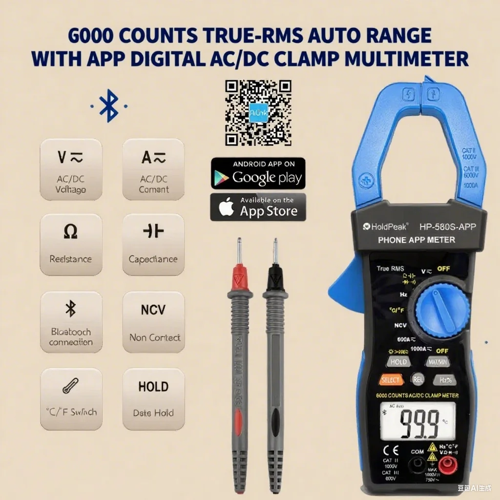 Multimeter,CLAMP METER voltage current,connect to mobile phone,Backlight,data hold,Accurate measurement,Easy to carry,backlight
Multimeter,CLAMP METER voltage current,connect to mobile phone,Backlight,data hold,Accurate measurement,Easy to carry,backlight