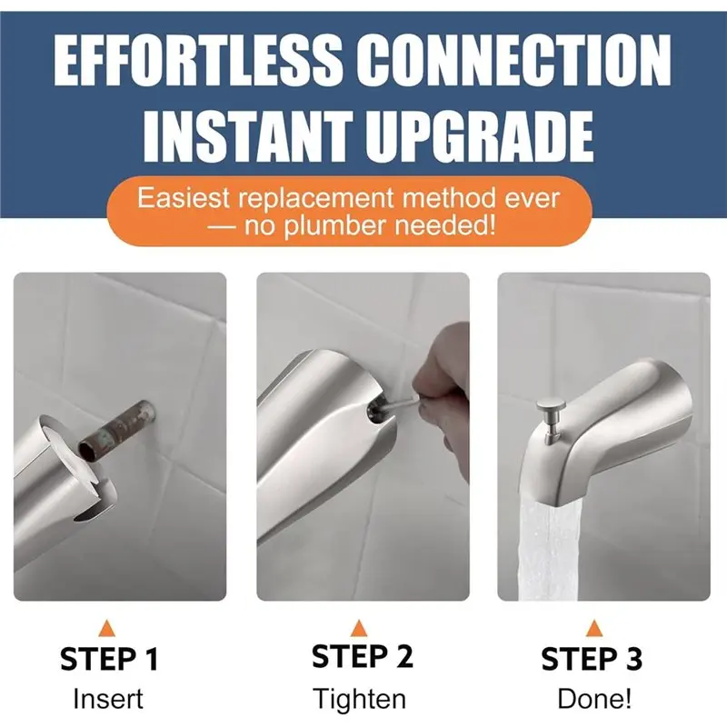 B14C Universal Bathtub Tub Spout With Diverter In Brushed Nickel, Fits 1/2" Slip-Fit Copper Pipe Pull Down Bathtub Connections
B14C Universal Bathtub Tub Spout With Diverter In Brushed Nickel, Fits 1/2" Slip-Fit Copper Pipe Pull Down Bathtub Connections