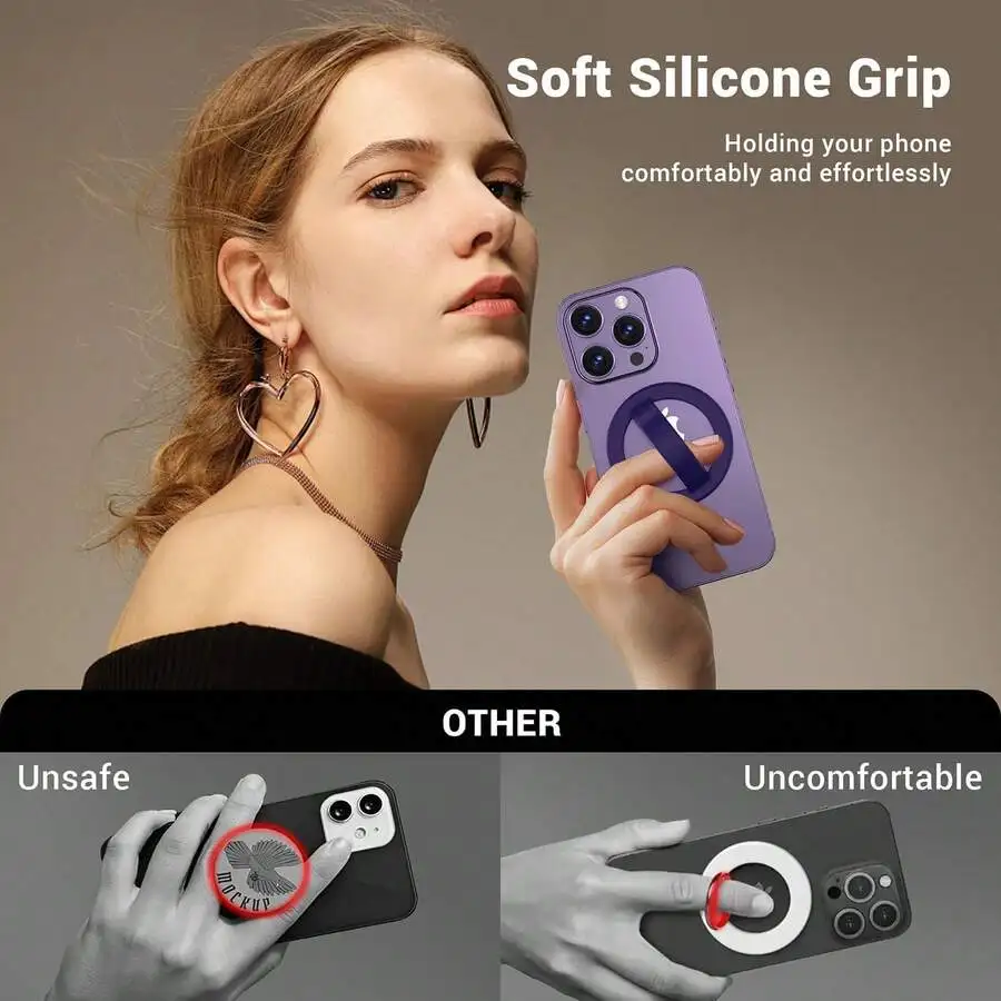 Soft Silicone Magnetic Phone Ring Holder For iPhone Android 360° Adjustable Grip Stand
Soft Silicone Magnetic Phone Ring Holder For iPhone Android 360° Adjustable Grip Stand