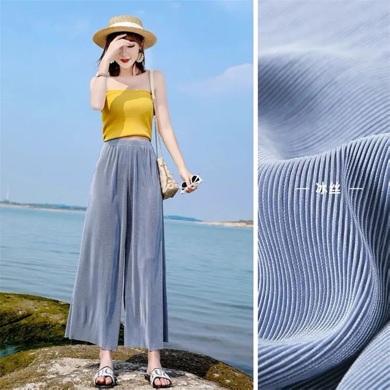 Candy Color Summer Pleated Wide Leg Trousers Female High Waist Casual Thin Soft Ankle Pants Comfortable Loose Trousers 8 Colors
Candy Color Summer Pleated Wide Leg Trousers Female High Waist Casual Thin Soft Ankle Pants Comfortable Loose Trousers 8 Colors