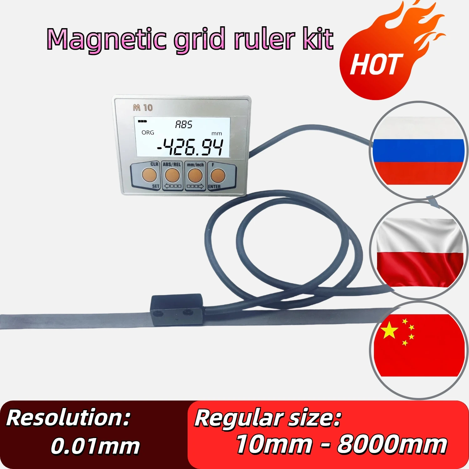 Lcd Dro Lathe Milling Machine High Precision Linear Electronic Magnetic Grid Ruler Magnetic Measuring Sensor
Lcd Dro Lathe Milling Machine High Precision Linear Electronic Magnetic Grid Ruler Magnetic Measuring Sensor