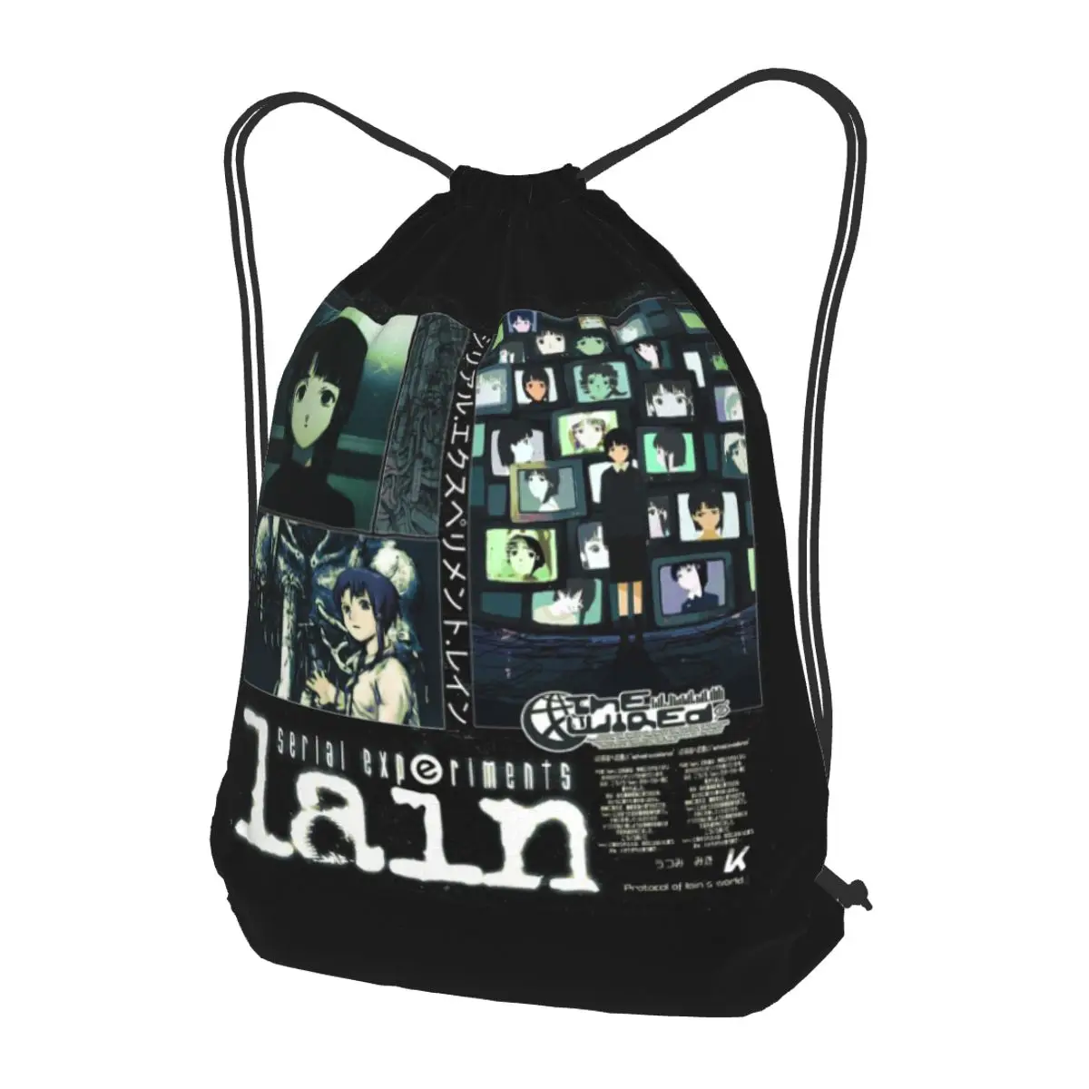 Serial Experiments Lain Backpacks Fashion Drawstring Bags Sundries Bag Book Bags for Travel Students
Serial Experiments Lain Backpacks Fashion Drawstring Bags Sundries Bag Book Bags for Travel Students