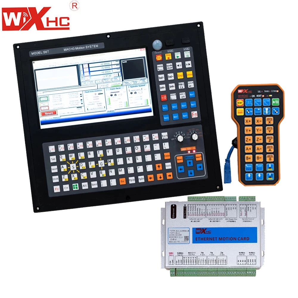 WiXHC CNC System Mach3 3Axis 4Axis 6Axis CNC Milling Control Kit Industrial Computer+ Driver Board Controller Card+Mpg Pendant
WiXHC CNC System Mach3 3Axis 4Axis 6Axis CNC Milling Control Kit Industrial Computer+ Driver Board Controller Card+Mpg Pendant