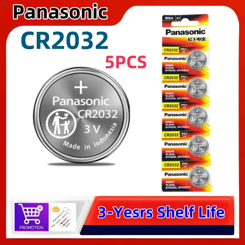 5PCS Original Panasonic CR2032 DL2032 ECR2032 Lithium Battery Watch Toy Calculator Car Key Remote Control Button Coin Cells
5PCS Original Panasonic CR2032 DL2032 ECR2032 Lithium Battery Watch Toy Calculator Car Key Remote Control Button Coin Cells