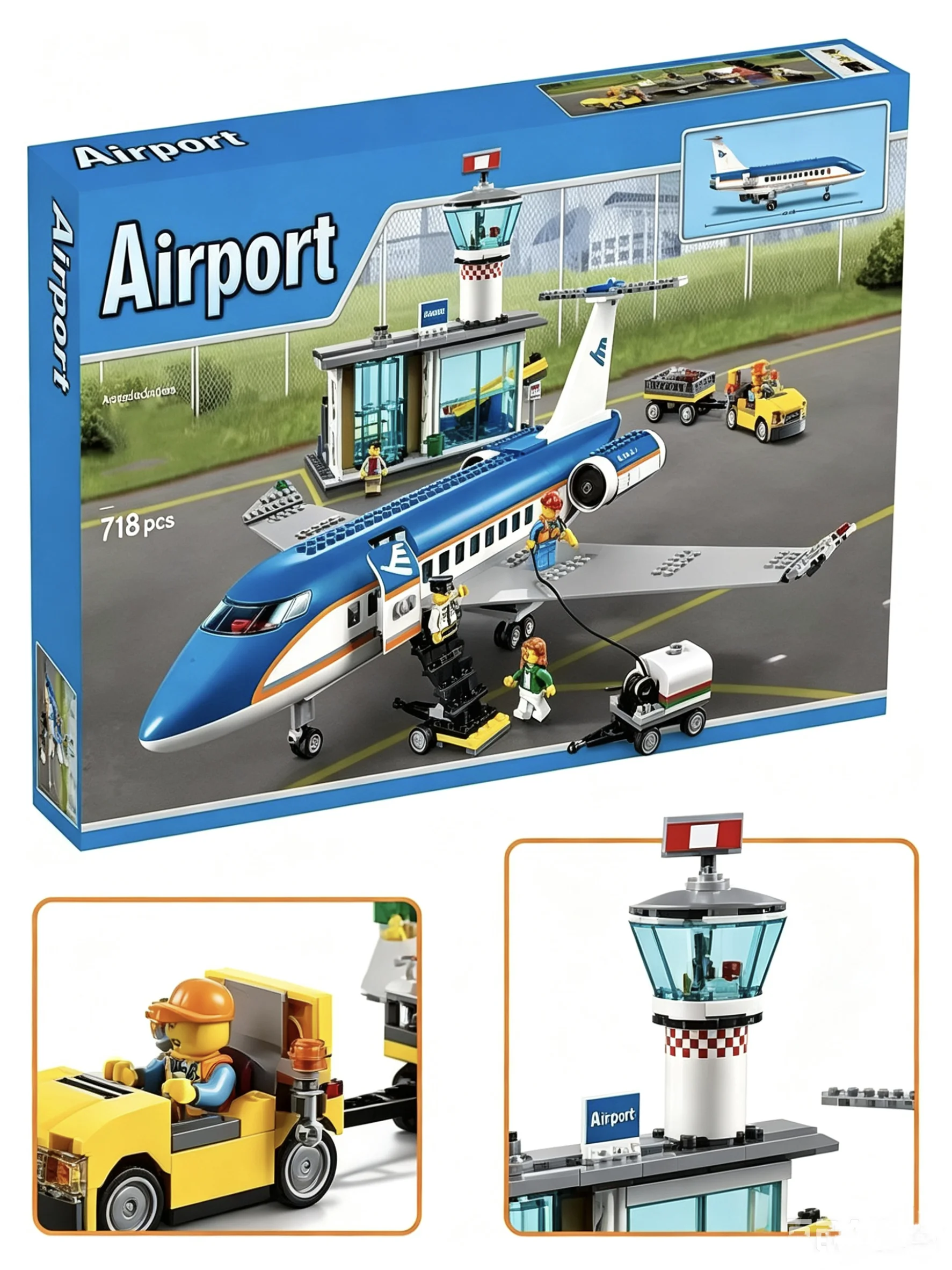 718PCS 60104 City Airport Compatible Building Blocks Passenger Plane&Terminal Bricks Model STEM Educational Birthday Toy for Kid
718PCS 60104 City Airport Compatible Building Blocks Passenger Plane&Terminal Bricks Model STEM Educational Birthday Toy for Kid