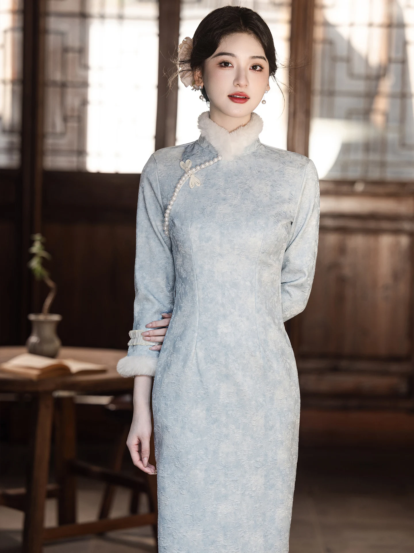 Blue Long Sve Young Sle Fce Lined Maxi Dr Daily High End Chinese Traditional Dr for Women
Blue Long Sve Young Sle Fce Lined Maxi Dr Daily High End Chinese Traditional Dr for Women