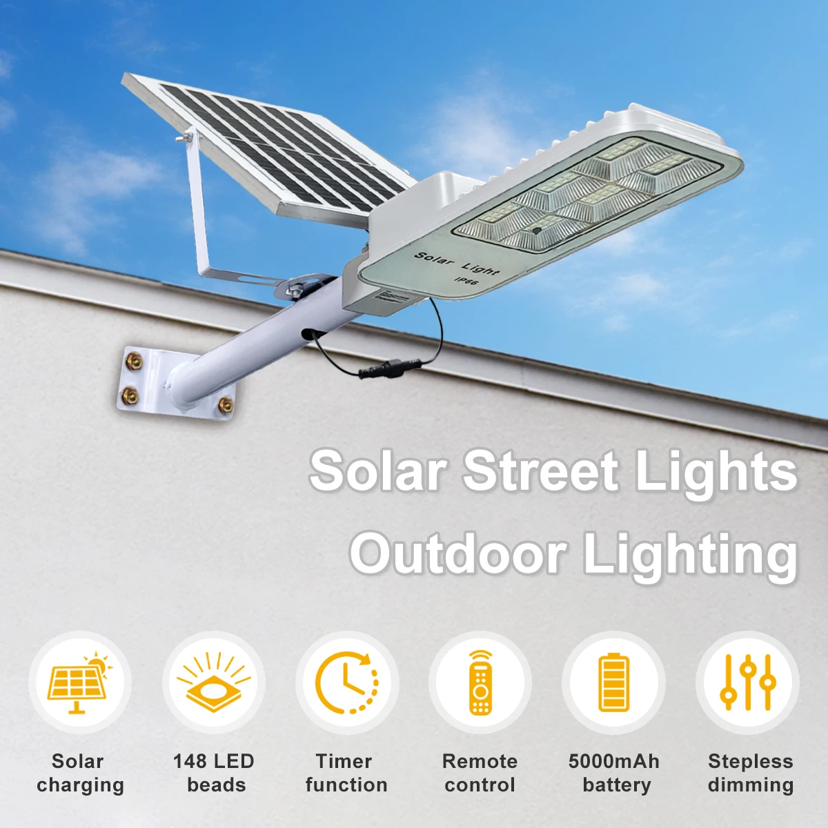 IP65 Waterproof Outdoor Solar Lamp with Remote Control, Stepless Dimming & Timer Function, Zero Electricity Bill for Garden Yard
IP65 Waterproof Outdoor Solar Lamp with Remote Control, Stepless Dimming & Timer Function, Zero Electricity Bill for Garden Yard
