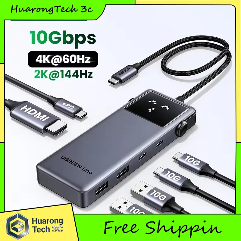 UGREEN Uno USB C HUB 6-in-1 4K60Hz PD100W 10Gbps USB3.2 Splitter Adapter for Laptop Macbook Pro Air USB Expander Docking Station
UGREEN Uno USB C HUB 6-in-1 4K60Hz PD100W 10Gbps USB3.2 Splitter Adapter for Laptop Macbook Pro Air USB Expander Docking Station