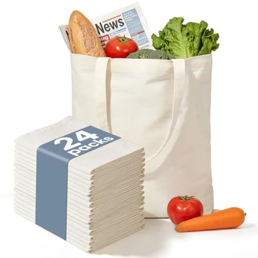 DIY Canvas Tote Bag Plain Lightweight Reusable Grocery Bags Easy to Carry for Gift Shopping Work 15.7" x 13" Beige
DIY Canvas Tote Bag Plain Lightweight Reusable Grocery Bags Easy to Carry for Gift Shopping Work 15.7" x 13" Beige