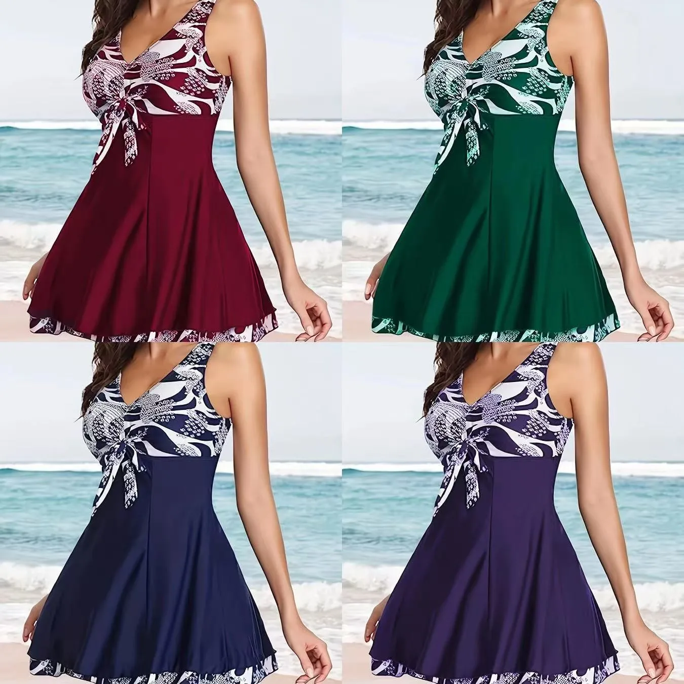 Swimsuit Woman Tankini Plus Size Sleeveless V Neck Tankini Top Printed Bodice Tankini Set Skirted Flared Hem Swim Dress Deep
Swimsuit Woman Tankini Plus Size Sleeveless V Neck Tankini Top Printed Bodice Tankini Set Skirted Flared Hem Swim Dress Deep